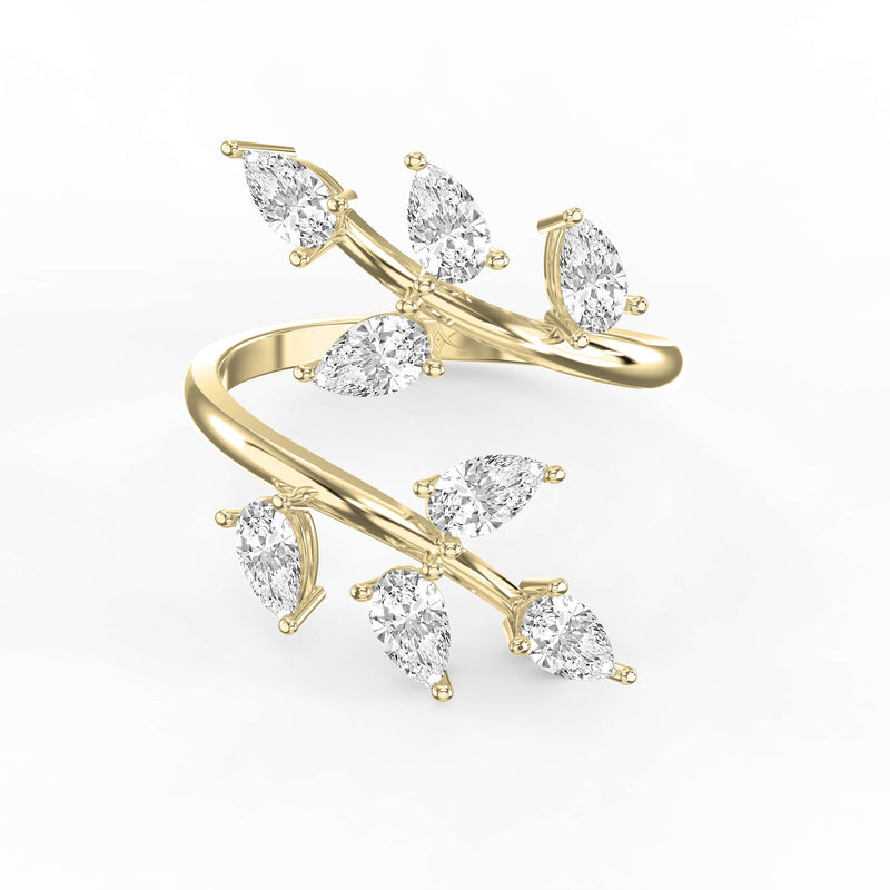 Pear Diamond Curved Design Band, view 1