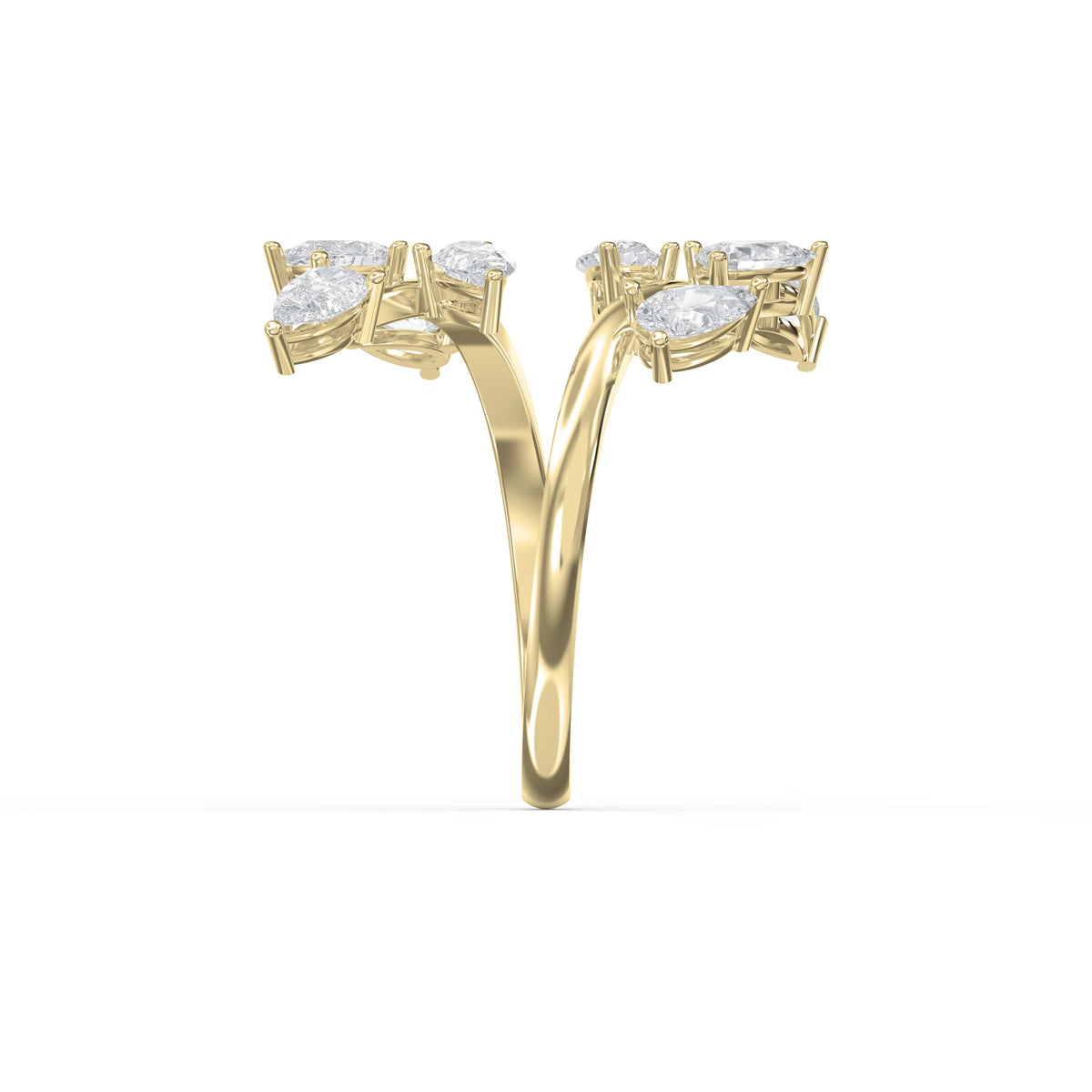 Pear Diamond Curved Design Band, view 4