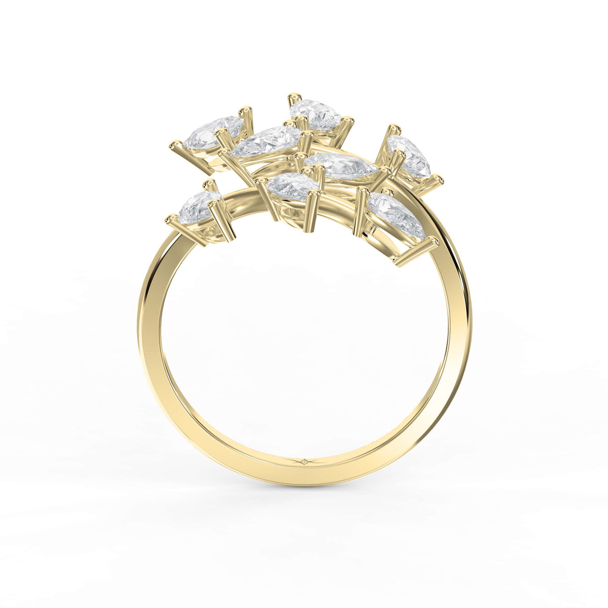 Pear Diamond Curved Design Band, view 5