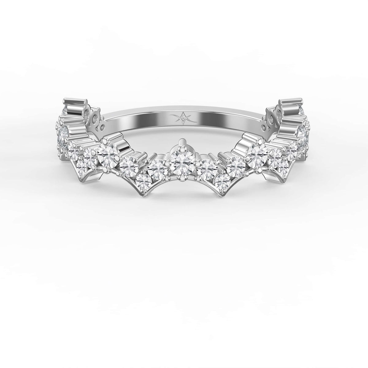 Round Diamond Curved Design Band, view 6