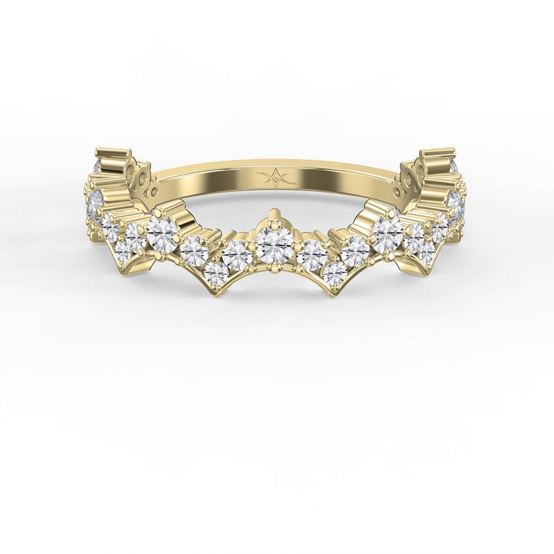 Round Diamond Curved Design Band, view 1