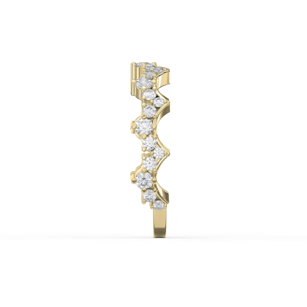 Round Diamond Curved Design Band, view 4