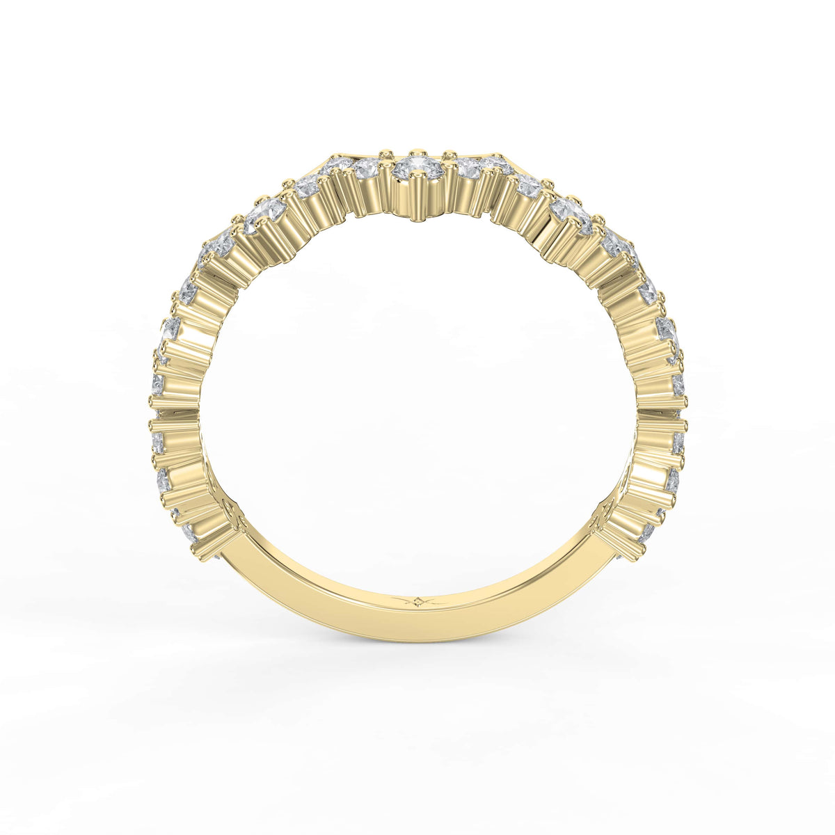 Round Diamond Curved Design Band, view 5