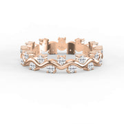 Curved Diamond Ring with Round Brilliant Cut Ring, view 7