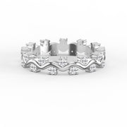 Curved Diamond Ring with Round Brilliant Cut Ring, view 6
