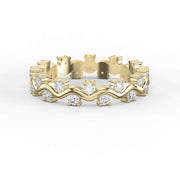 Curved Diamond Ring with Round Brilliant Cut Ring, view 1