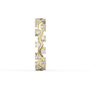 Curved Diamond Ring with Round Brilliant Cut Ring, view 4