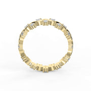 Curved Diamond Ring with Round Brilliant Cut Ring, view 5