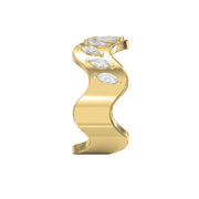 Curved Diamond Band with Marquise Cut Uniqe Statement Band, view 5