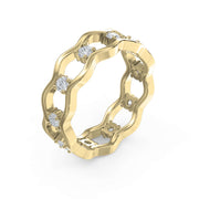 Link Round Wedding Band Rings, view 3