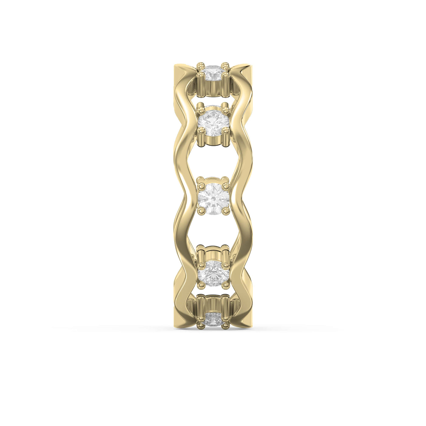 Link Round Wedding Band Rings, view 4