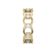 Link Round Wedding Band Rings, view 4