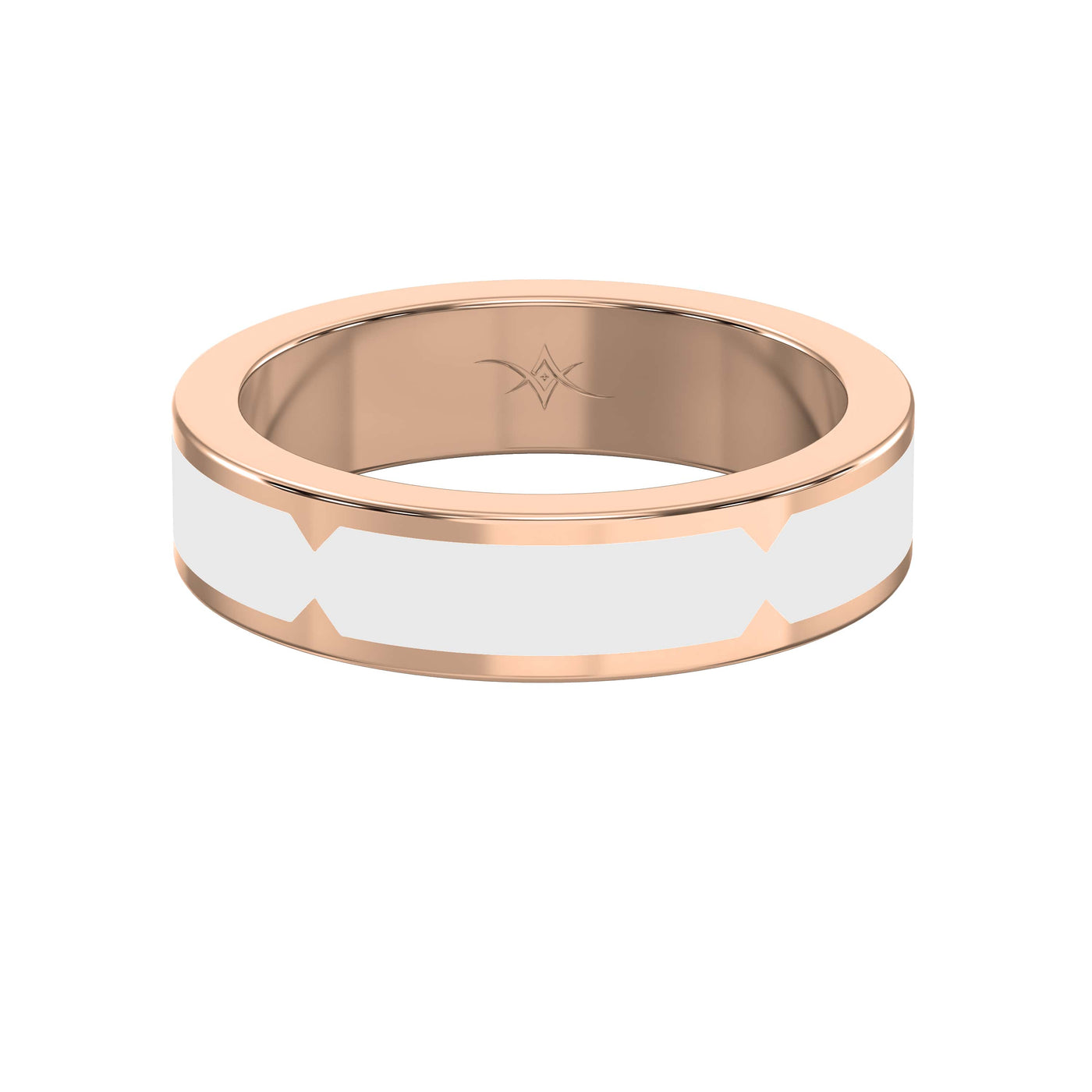 Natural Impression Wedding Band Made Of White Enamel, view 7