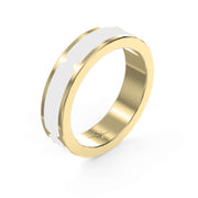 Natural Impression Wedding Band Made Of White Enamel, view 3