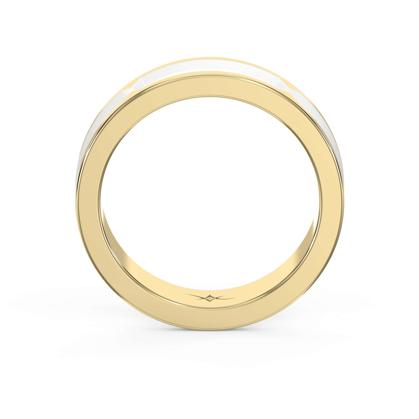 Natural Impression Wedding Band Made Of White Enamel, view 5