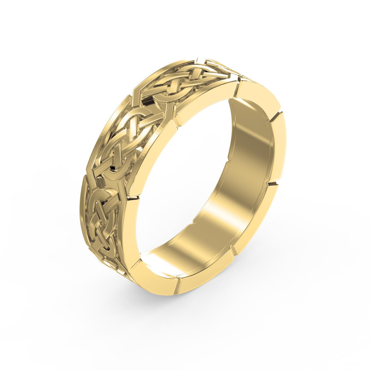 Intertwined Engraved and High Polished Metal Band, view 3