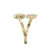Two Stone Bypass Style Ascher Diamond Fashion Ring, view 4