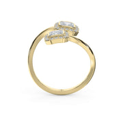Two Stone Bypass Style Ascher Diamond Fashion Ring, view 5