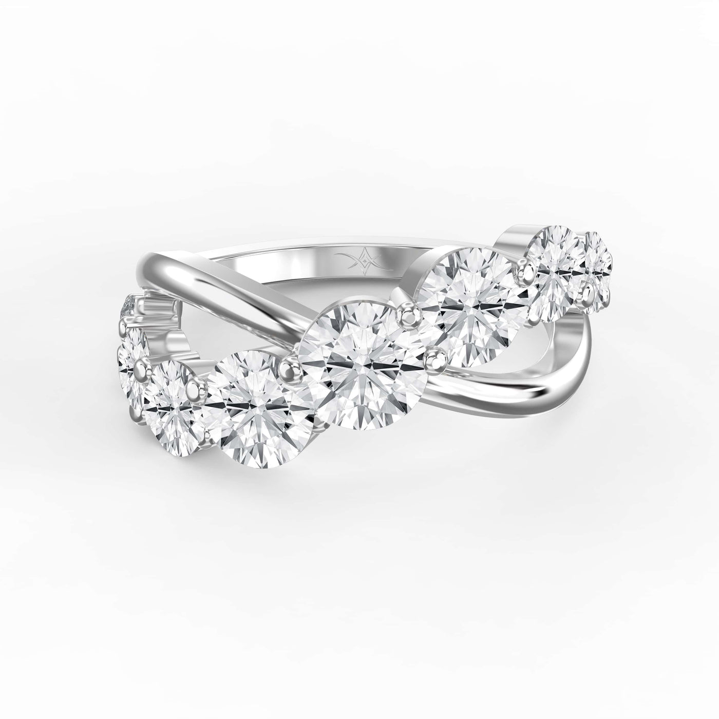 Round Brilliant Cut 9-Stone Diamond Ring, view 6