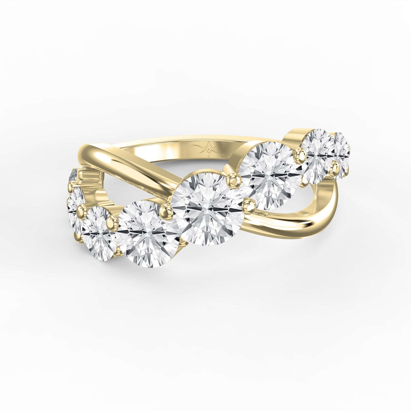 Round Brilliant Cut 9-Stone Diamond Ring, view 1