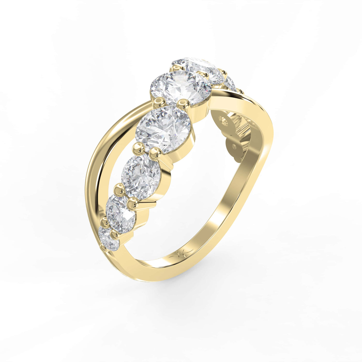 Round Brilliant Cut 9-Stone Diamond Ring, view 3