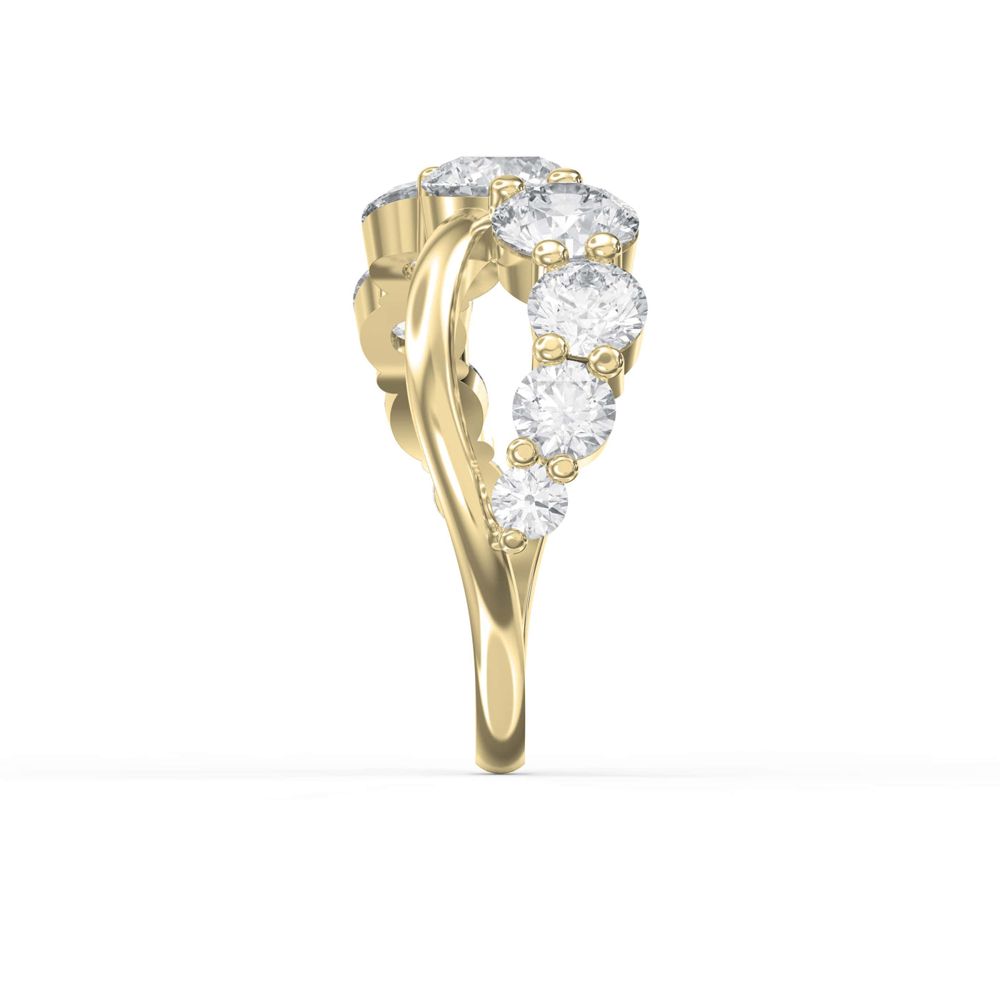 Round Brilliant Cut 9-Stone Diamond Ring, view 4
