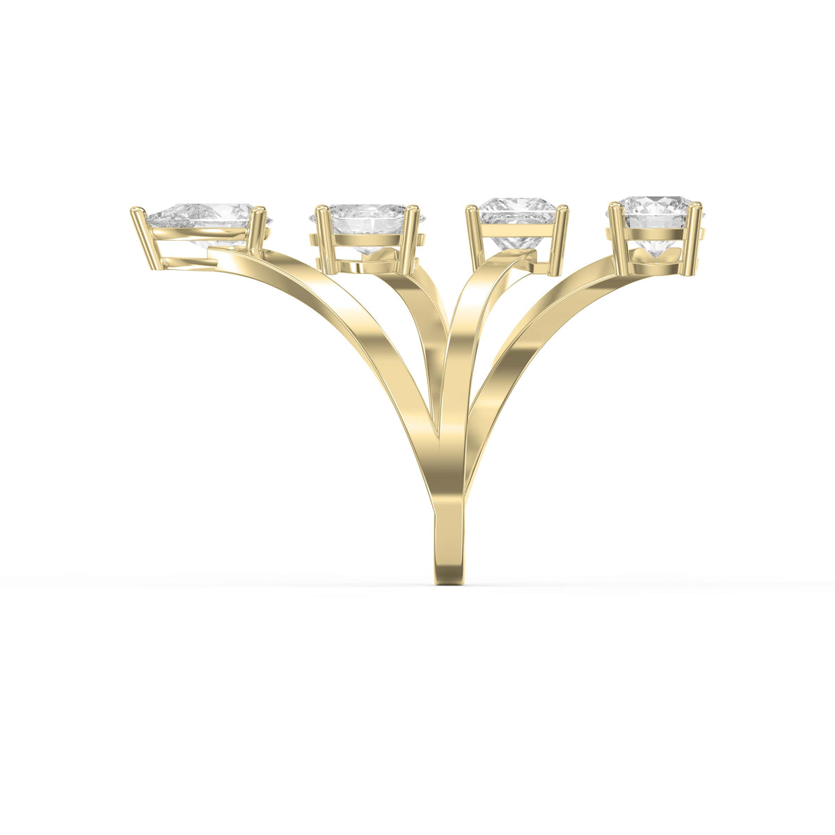 Forward Stackable 4 Stone Design Fashion ring, view 4