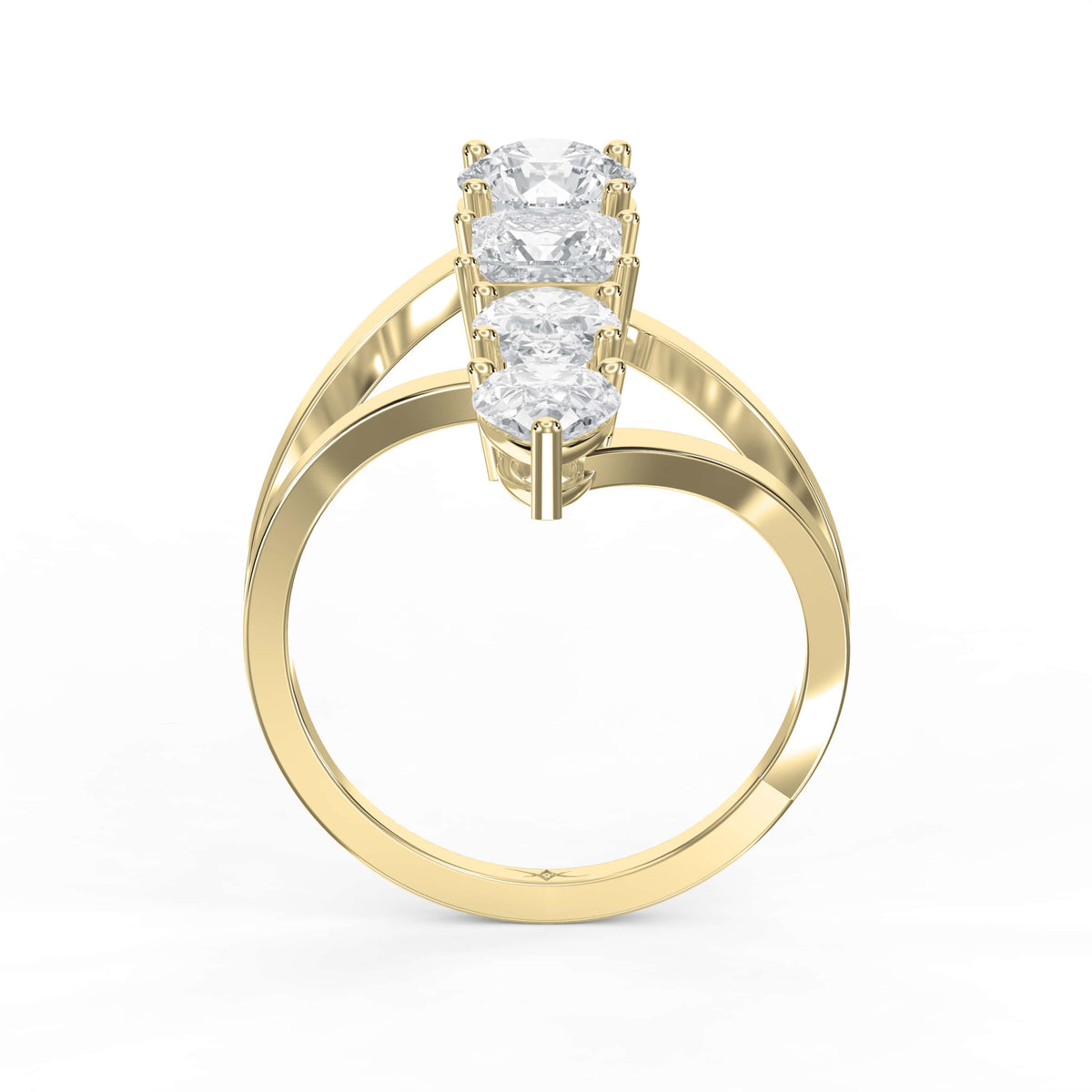 Forward Stackable 4 Stone Design Fashion ring, view 5