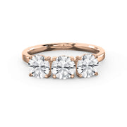 Three-Stone Round Brilliant-Cut Diamond Fashion Ring, view 7