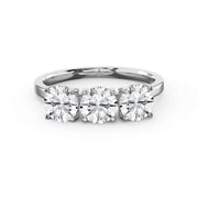Three-Stone Round Brilliant-Cut Diamond Fashion Ring, view 6