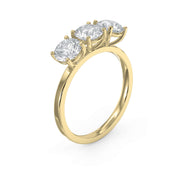 Three-Stone Round Brilliant-Cut Diamond Fashion Ring, view 3
