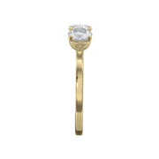 Three-Stone Round Brilliant-Cut Diamond Fashion Ring, view 4