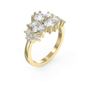 Statement Floral Diamond Design Fashion Ring, view 3