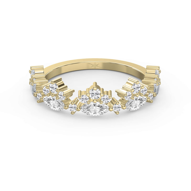 Marquise & Round Diamond Stackable Design Fashion Ring, view 1