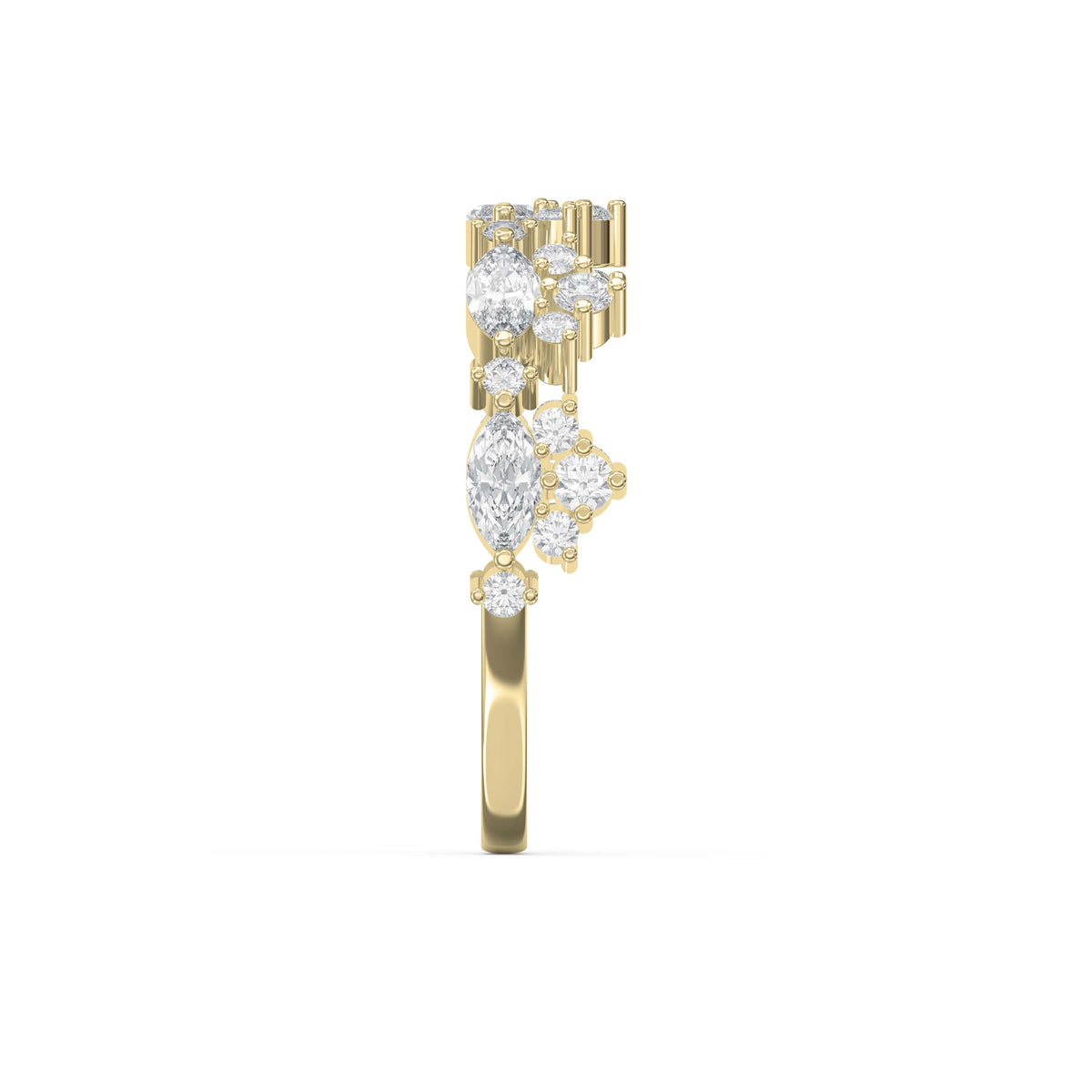 Marquise & Round Diamond Stackable Design Fashion Ring, view 4
