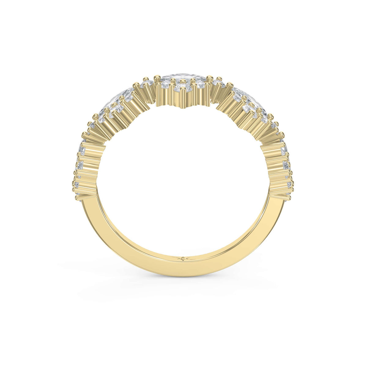 Marquise & Round Diamond Stackable Design Fashion Ring, view 5