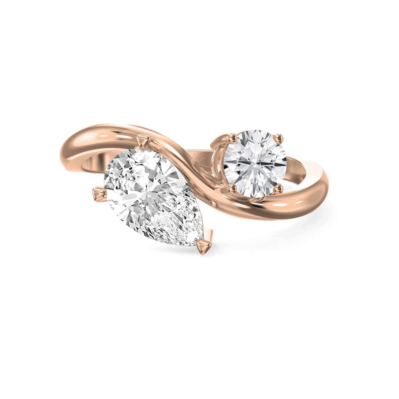 Toi et Moi Pear & Round Diamond Fashion Ring, view 7