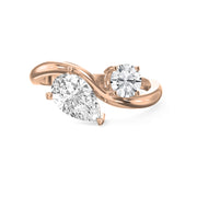 Toi et Moi Pear & Round Diamond Fashion Ring, view 7