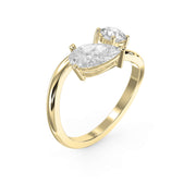 Toi et Moi Pear & Round Diamond Fashion Ring, view 3