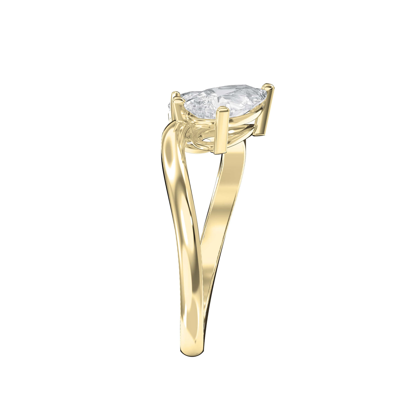 Toi et Moi Pear & Round Diamond Fashion Ring, view 4