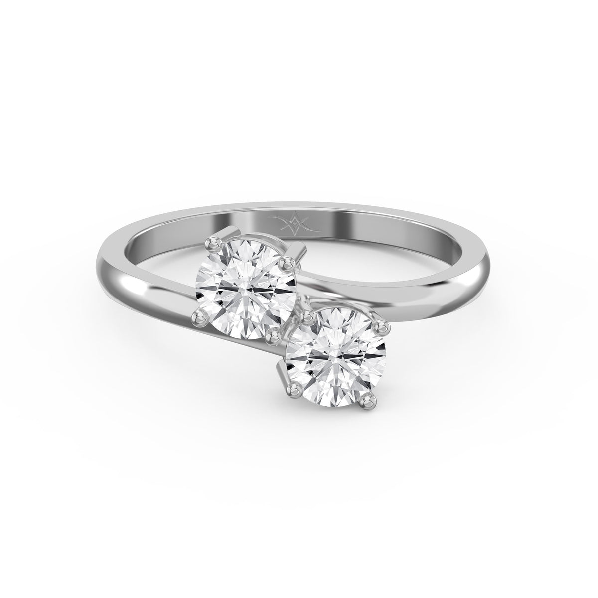 Toi et Moi Ring with Two Round Brilliant Diamonds, view 6