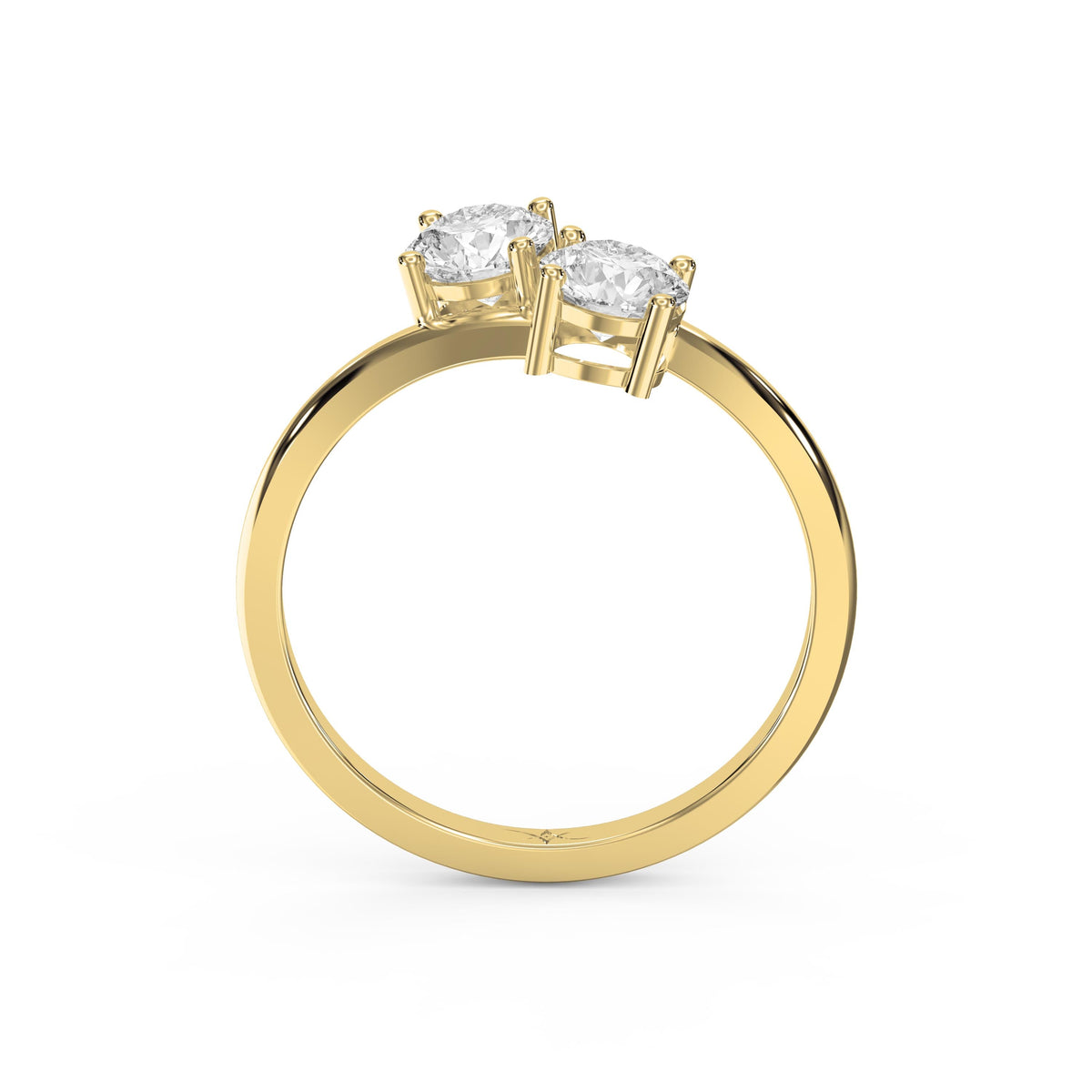Toi et Moi Ring with Two Round Brilliant Diamonds, view 5