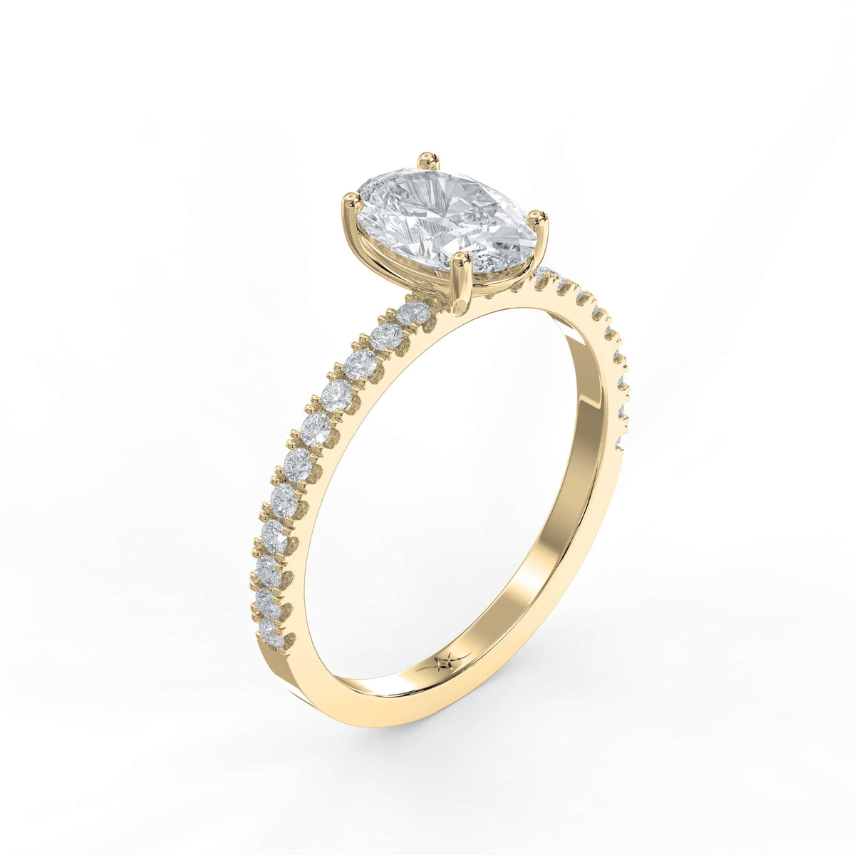Oval Cut Lab Grown Diamond Engagement Ring, view 2