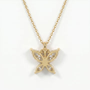 Butterfly Design Marquise Diamond Pendant Necklace, view 5