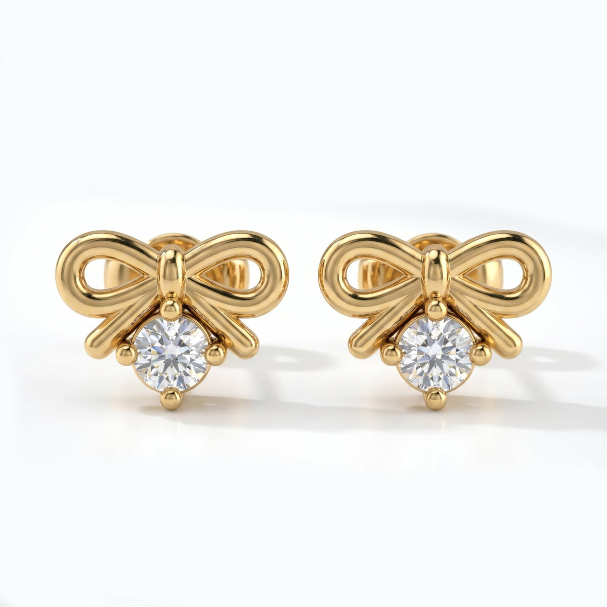 Lab Grown Diamond Bow Stud Earrings, view 1