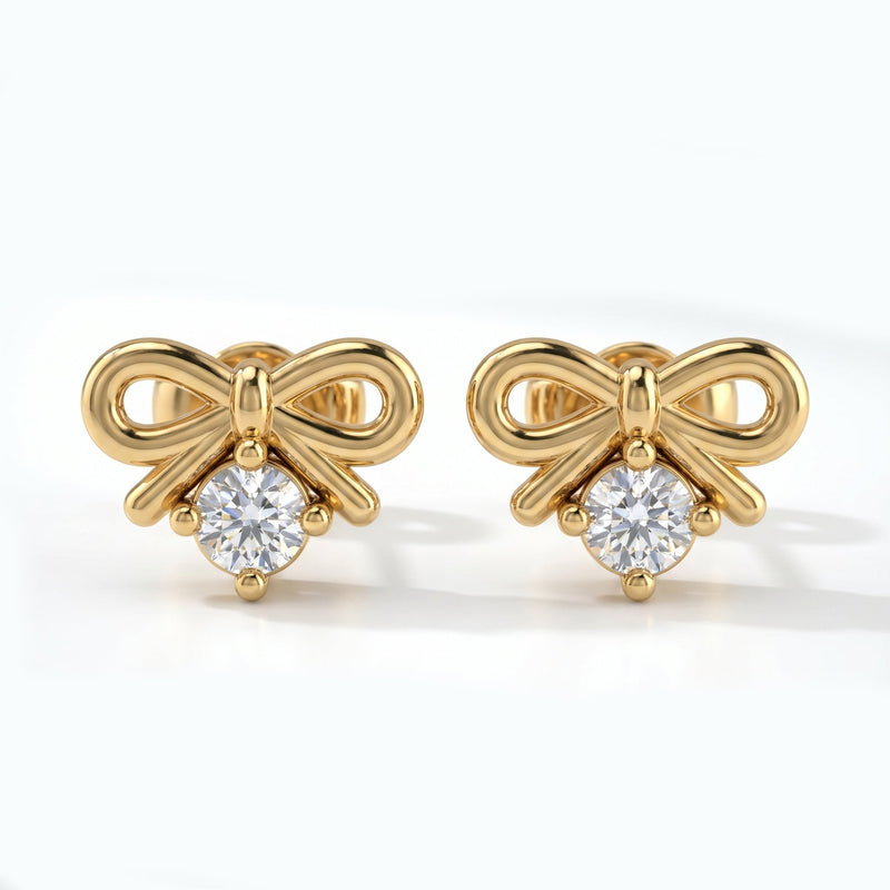 Lab Grown Diamond Bow Stud Earrings, view 1
