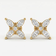 Floral Cluster Marquise Diamond Fashion Earring, view 1