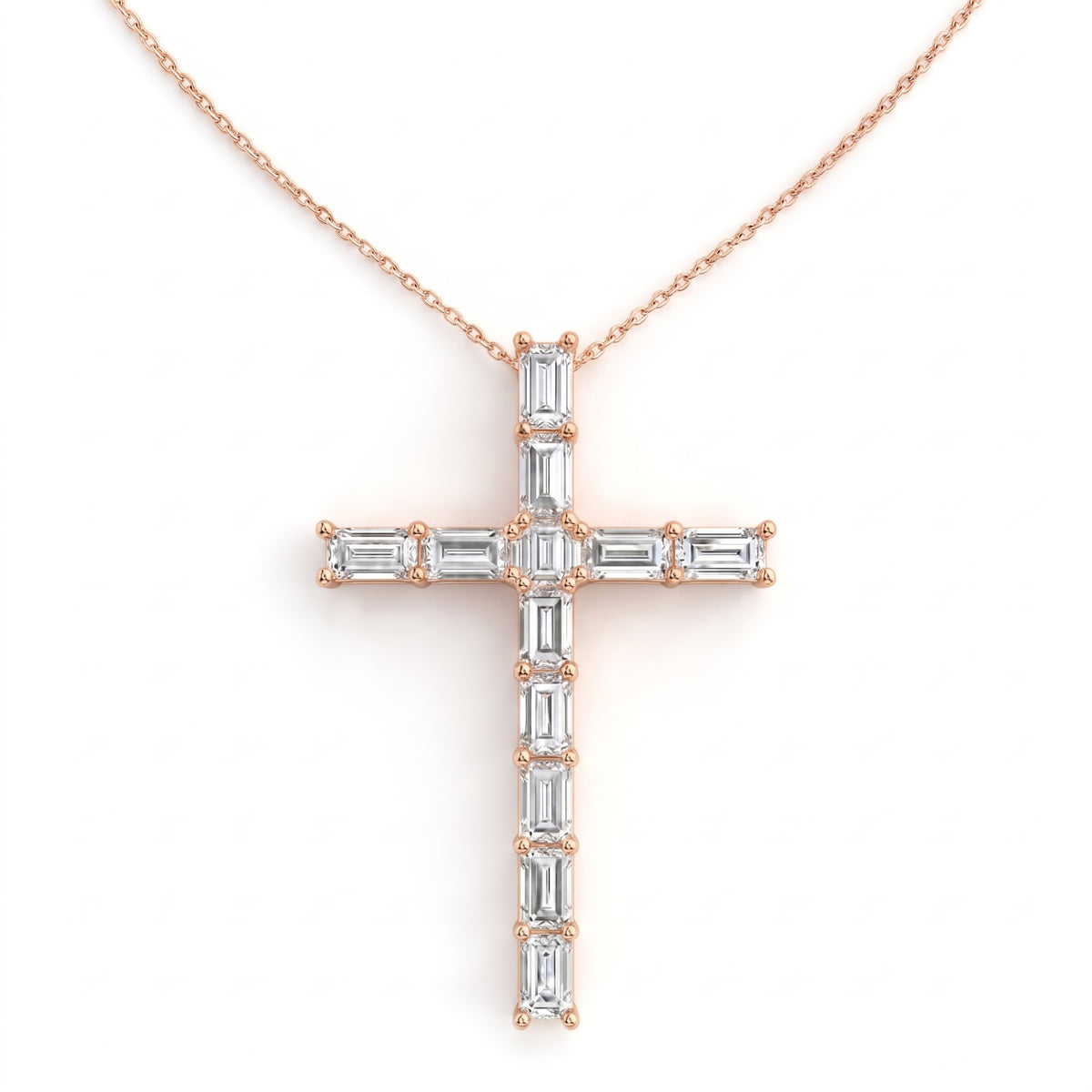 Cross Straight Princess-Baguette Pendant, image 3