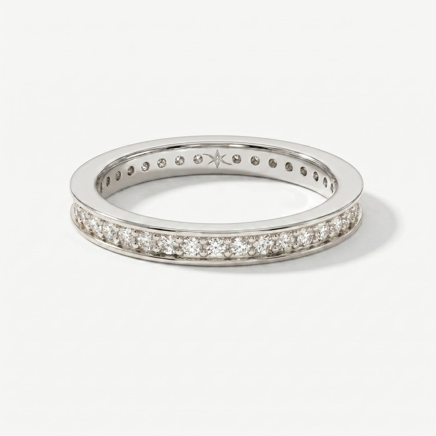 Minimalist Round Diamond Eternity Band Ring, view 6