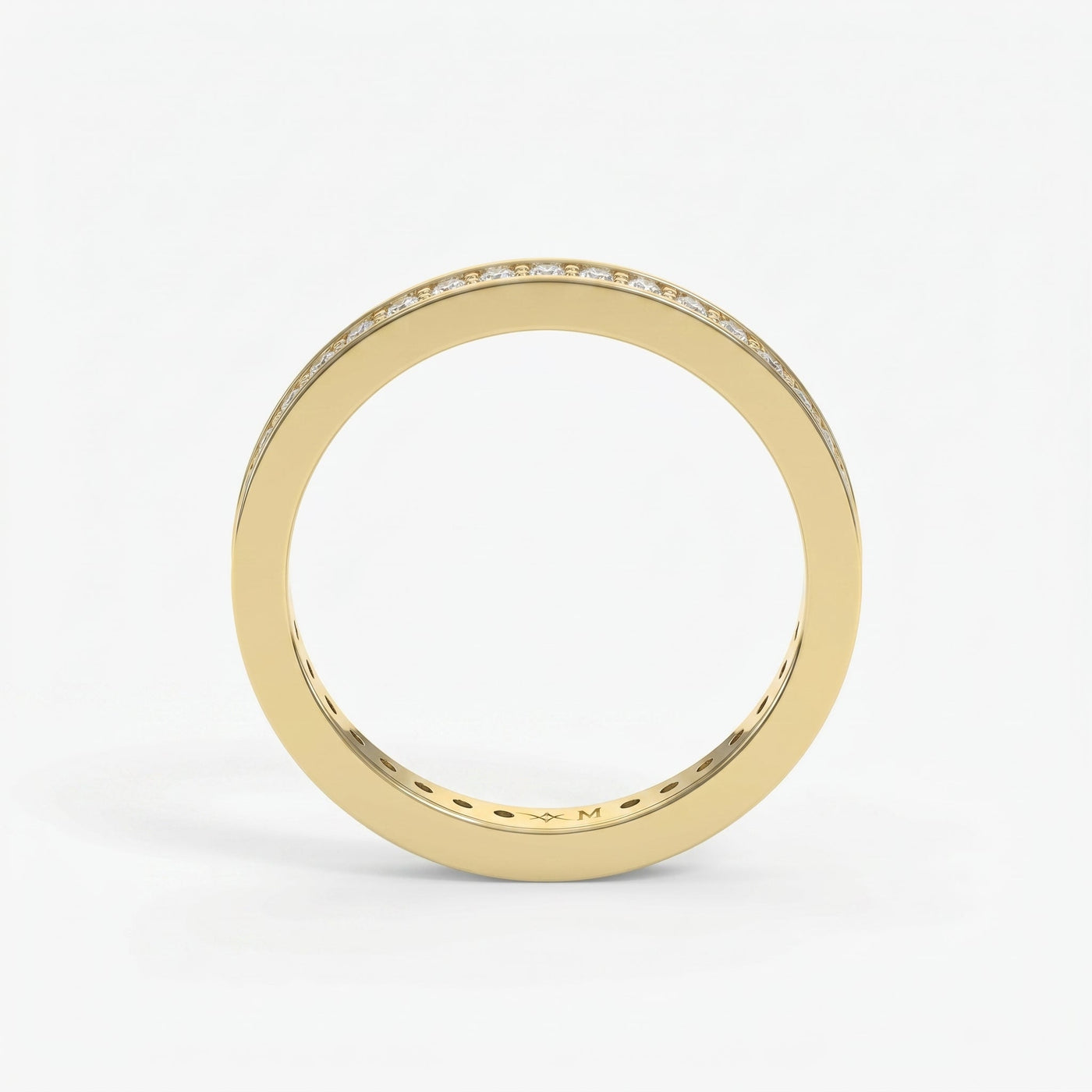 Minimalist Round Diamond Eternity Band Ring, view 5